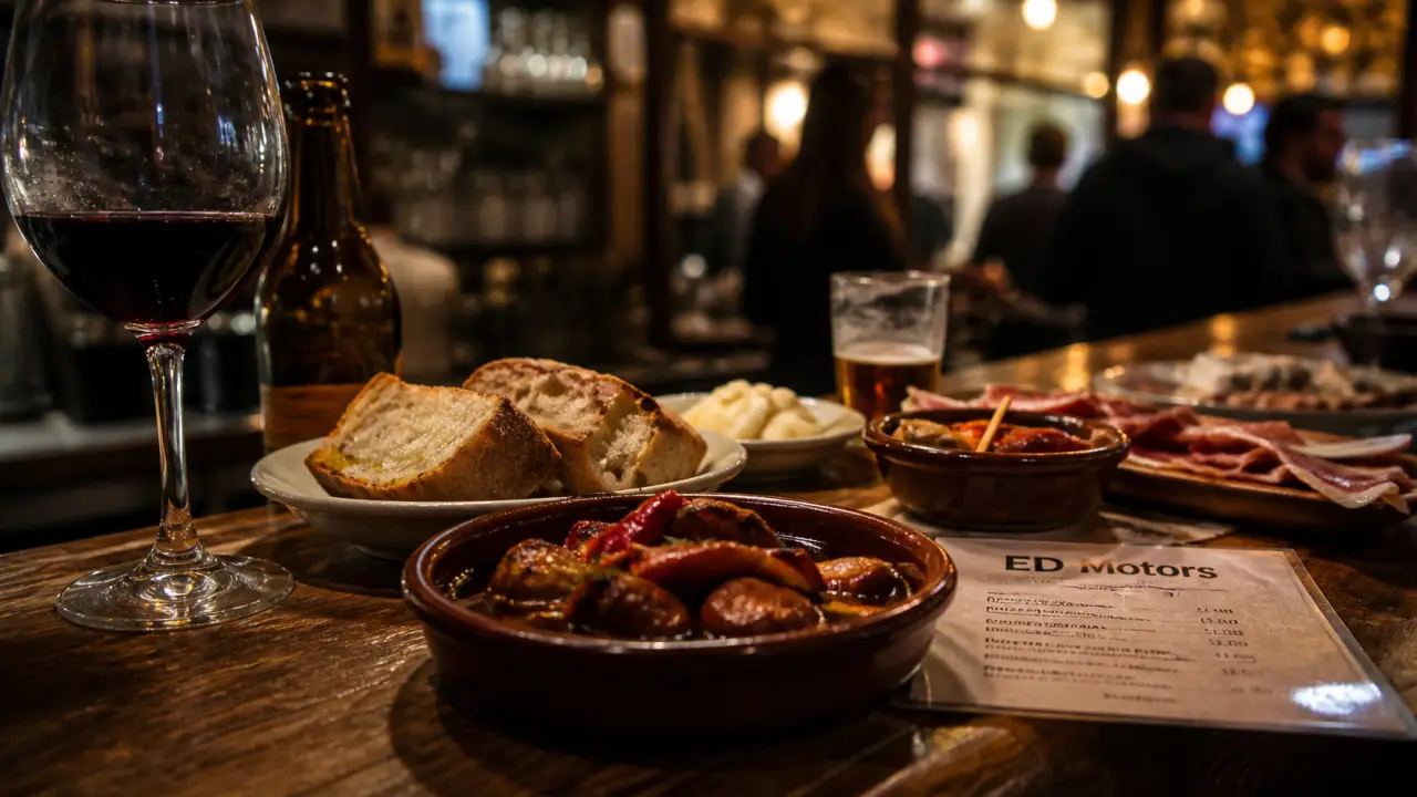 ED Motors restaurant bar à tapas bordeaux : tapas sur comptoir et ambiance