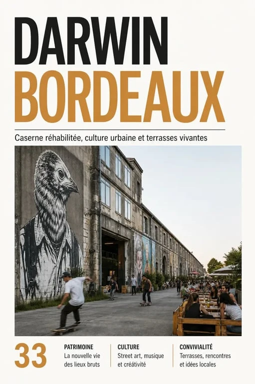 Que faire à Darwin Bordeaux : vue d’ensemble de l’ancienne caserne Niel entre street art et skatepark