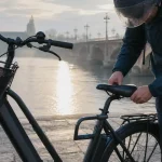 location velo electrique bordeaux : vélo électrique noir sur quai près Garonne