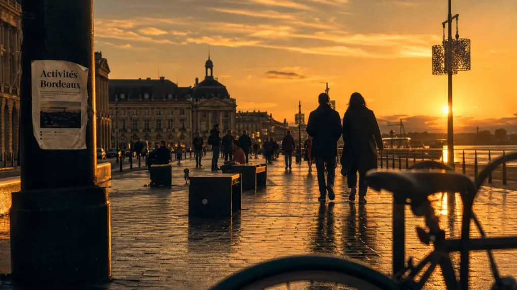 Que faire Bordeaux : miroir d’eau place de la Bourse, reflets sous la pluie