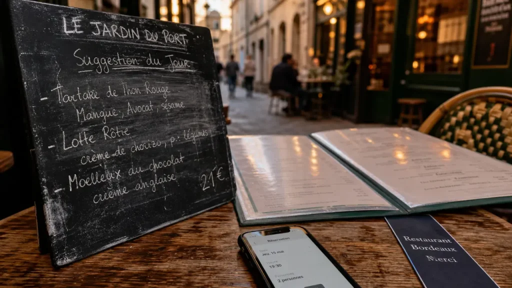 Restaurant Bordeaux Merci à Bordeaux : ardoise du jour à vérifier avant de réserver