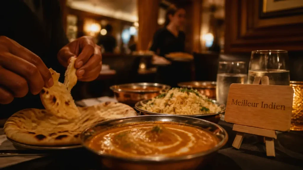 restaurant indien le rajwal bordeaux : naan tiède et curry crémeux en salle