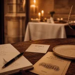 Restaurant le pavillon des boulevards à bordeaux : table et menu, ambiance bougies