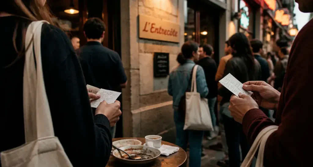 Restaurant l'entrecote bordeaux : file de clients devant le restaurant