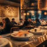 Restaurant matsuri bordeaux : tapis roulant de sushis, intérieur japonais à Bordeaux