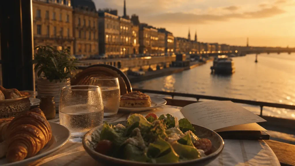 Restaurant quai Bordeaux au bord de la Garonne, brunch à 11h
