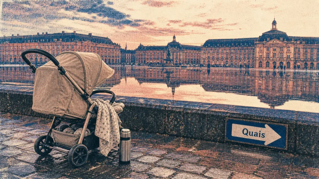 Visiter Bordeaux avec bébé : poussette sur les quais