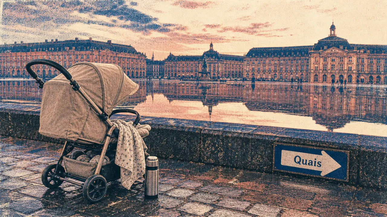 Visiter Bordeaux avec bébé : poussette sur les quais