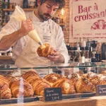 bar a croissant bordeaux, fourrage minute en vitrine
