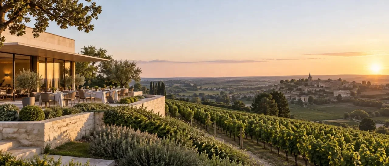 Les Belles Perdrix de Troplong Mondot avec vue sur le vignoble de Saint-Émilion