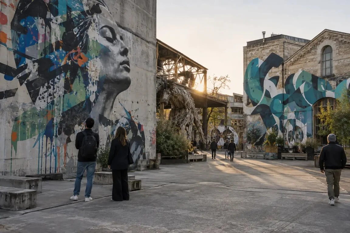 Street art à Bordeaux sur les murs de Darwin Écosystème