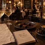 Ganache restaurant bordeaux : table et chocolat noir