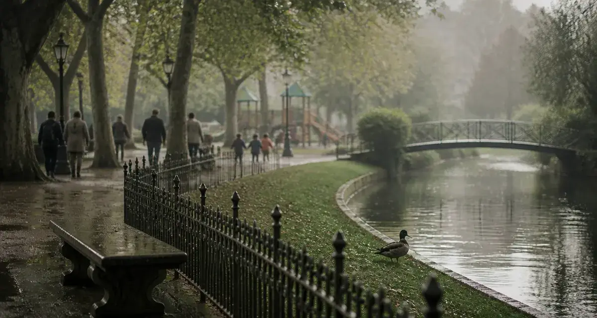 jardin public bordeaux avec banc, canard et plan d’eau
