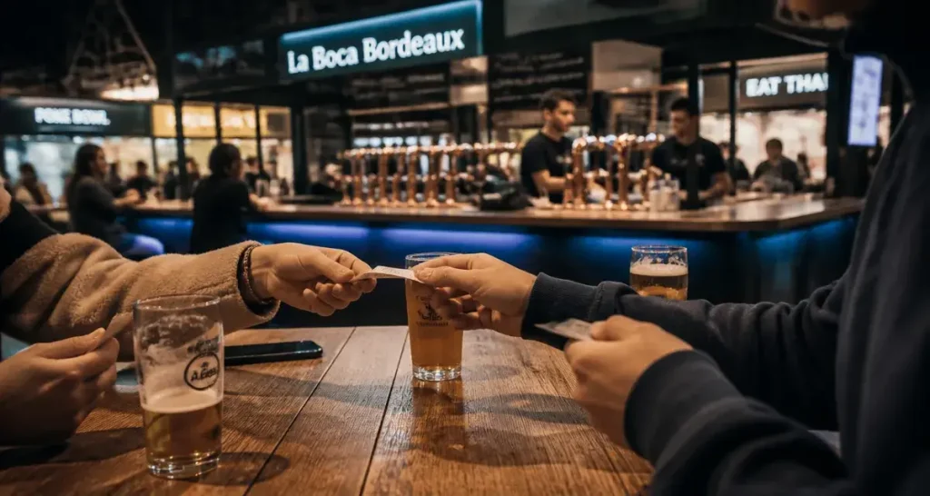 la boca bordeaux foodcourt urbaine : stands culinaires et bar central