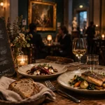 La cantine du musee à Bayonne : ardoise de saison et table en bois