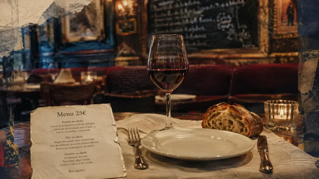 Melodie restaurant bordeaux, menu 25€ sur table de restaurant