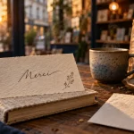 Merci Bègles : carte de remerciement locale sur table