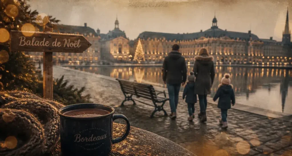 Que faire à Bordeaux le 25 décembre : balade de Noël en famille près du miroir d’eau