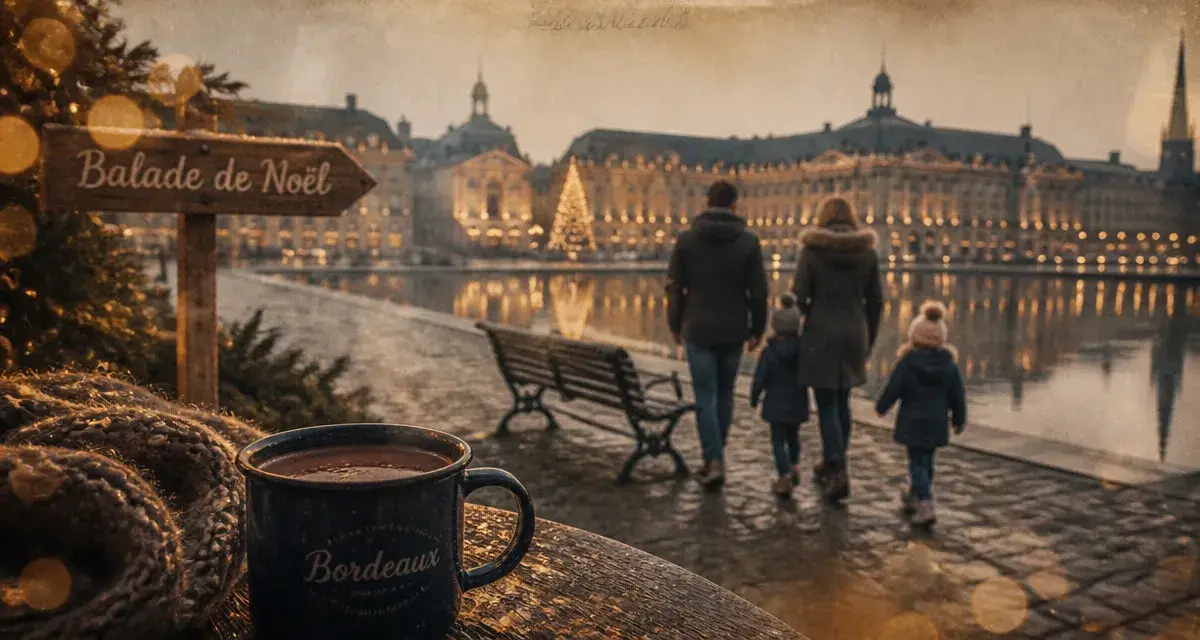 Que faire à Bordeaux le 25 décembre : balade de Noël en famille près du miroir d’eau
