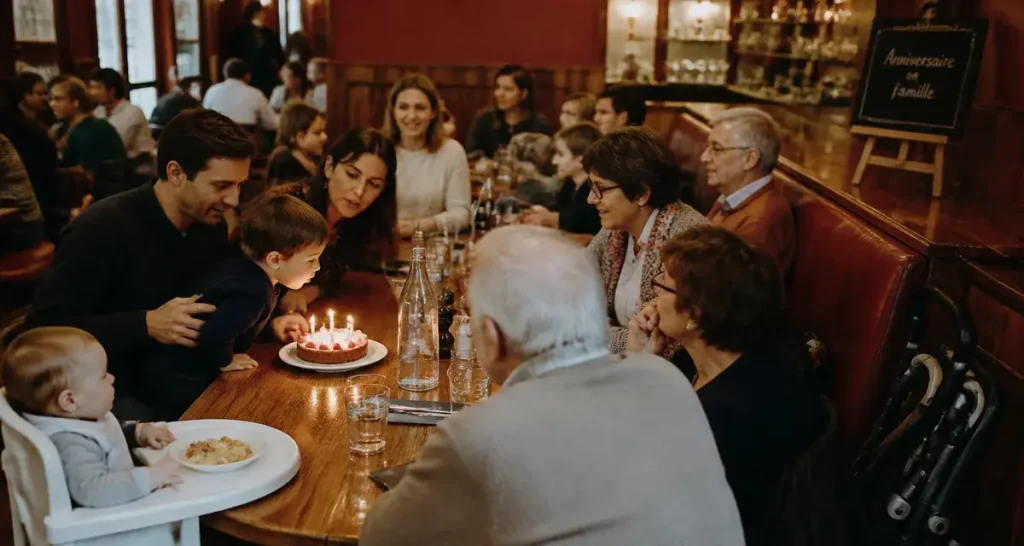 Restaurant pour anniversaire en famille à Bordeaux : table et bougies