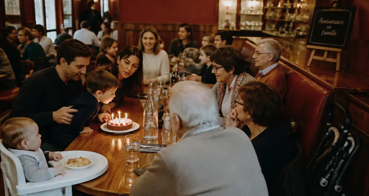 Restaurant pour anniversaire en famille à Bordeaux : table et bougies