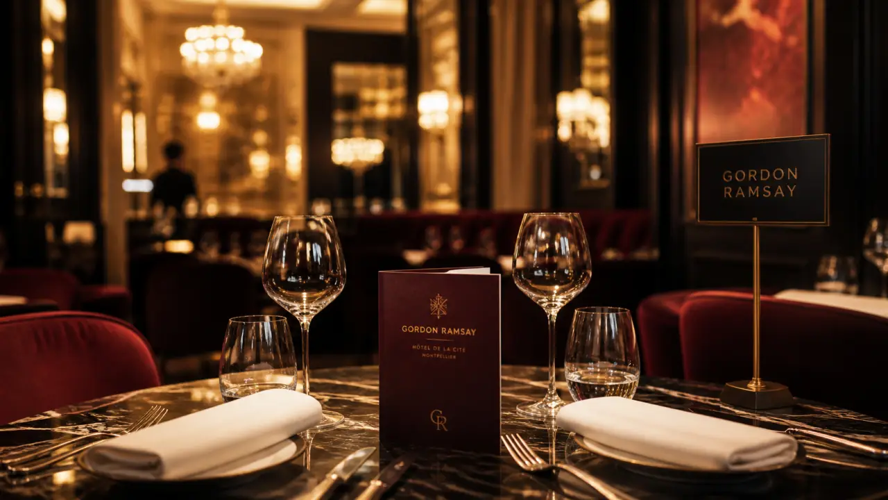 Restaurant gordon ramsay bordeaux, table à la place de la Comédie