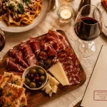 restaurant palatino bordeaux, antipasti et vin rouge