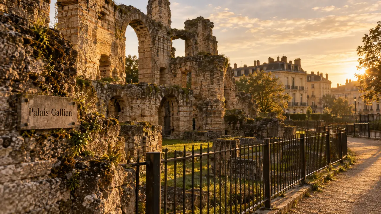 Visiter le palais gallien à bordeaux : vestiges romains au coucher du soleil