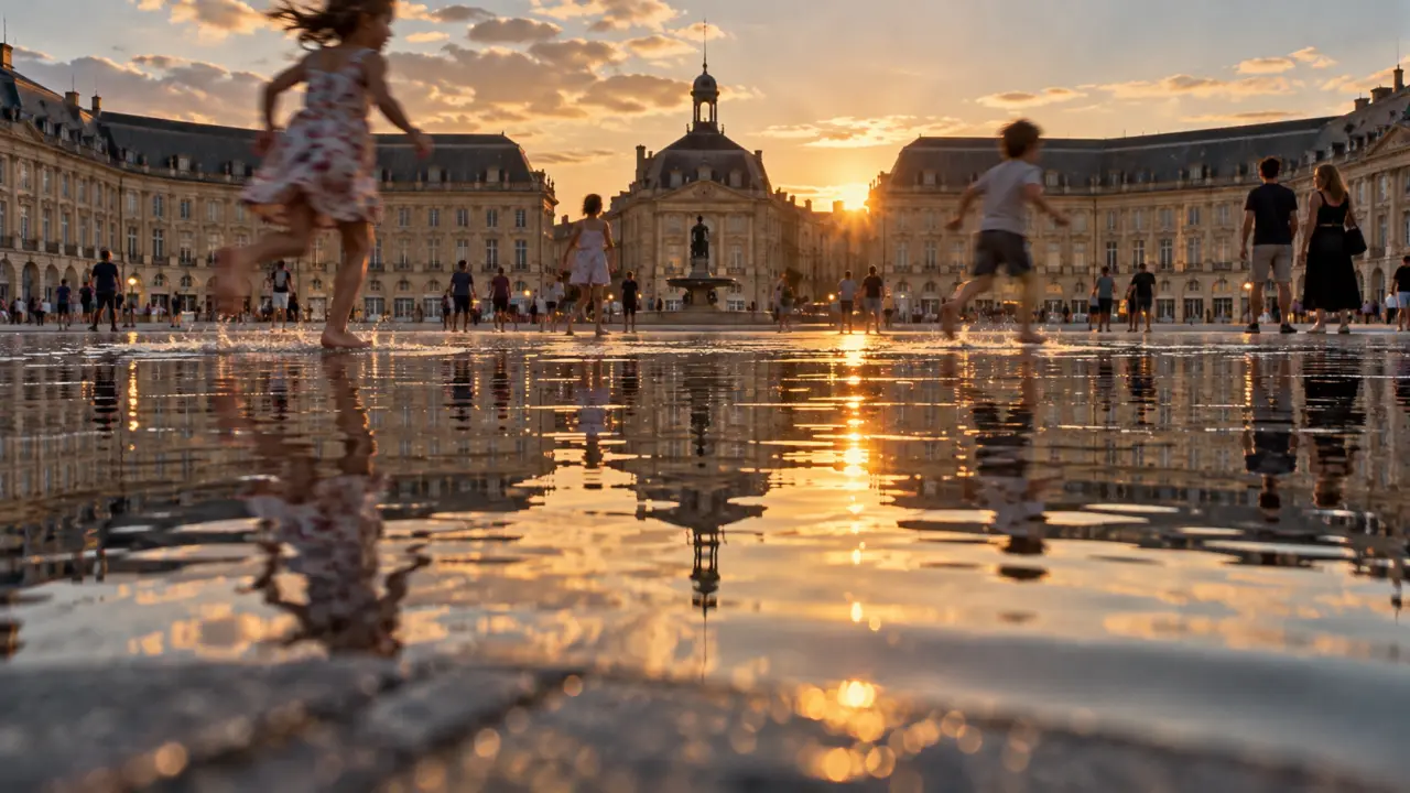 Visiter le miroir d’eau Bordeaux : reflets et brume, place de la Bourse