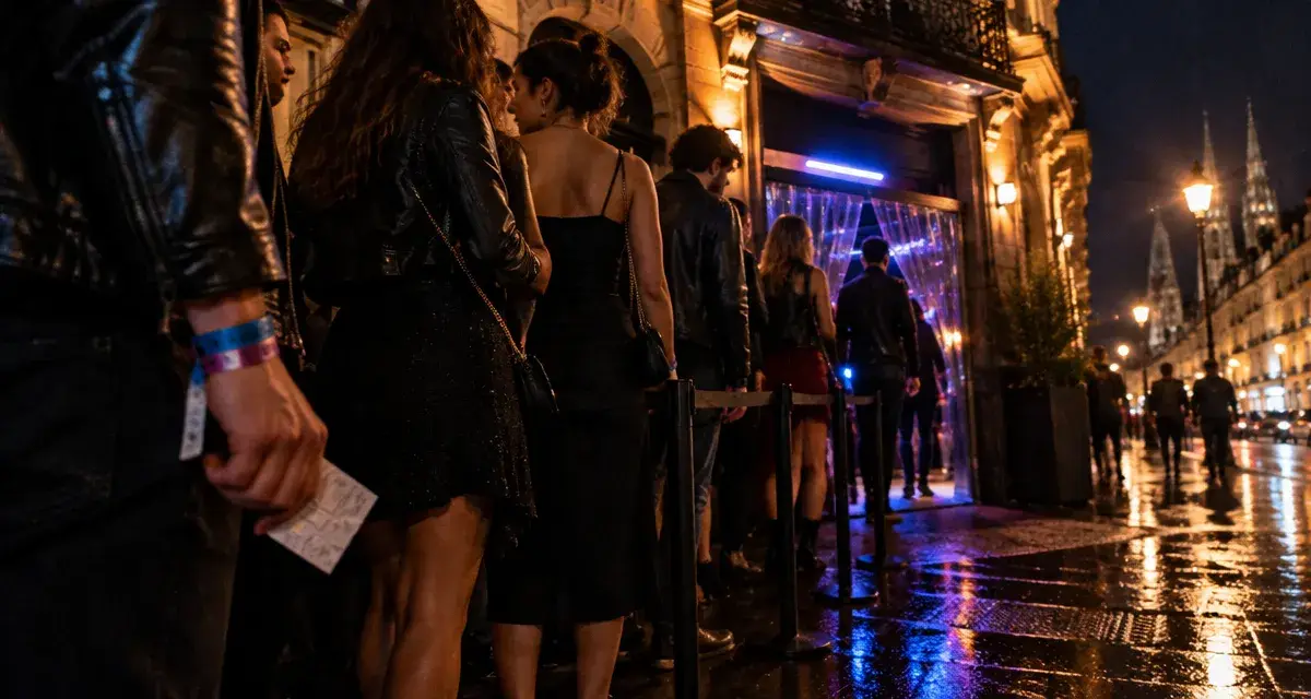 Boite de nuit bordeaux : file devant un club la nuit