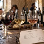 Cours oenologie bordeaux : verres et fiche de dégustation à Bordeaux