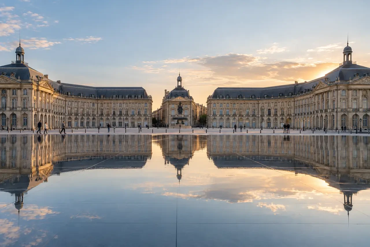 Comment visiter Bordeaux : vue des quais, de la place de la Bourse et du Miroir d'eau