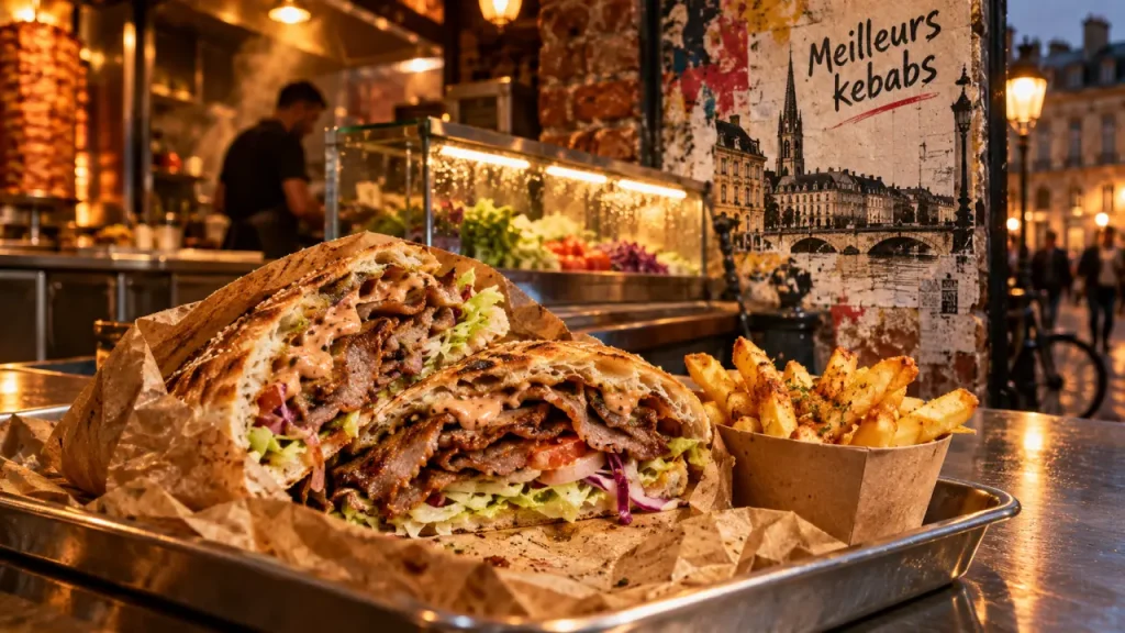 Meilleurs kebab bordeaux : döner dans un comptoir en vitrine