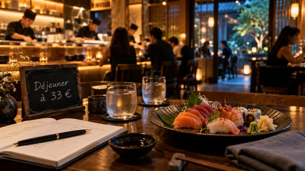 Restaurant cours du médoc bordeaux, déjeuner à 33 € au sushi
