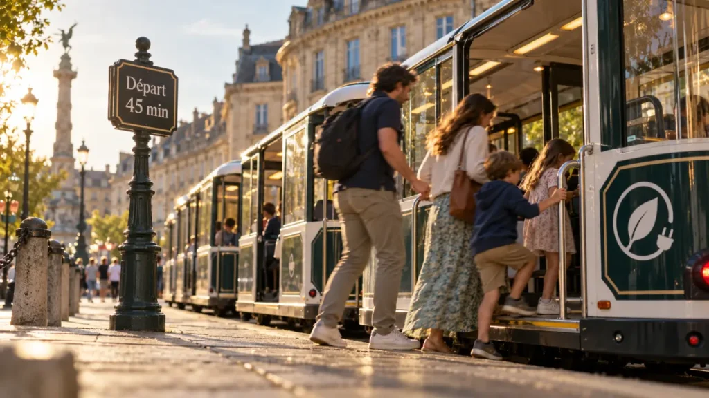 Visiter bordeaux en petit train, départ 45 min aux Allées de Tourny